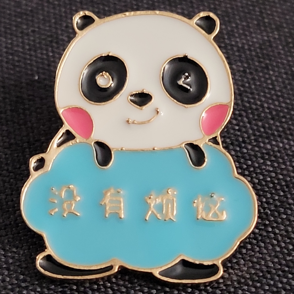 Winking Panda Enamel Pin